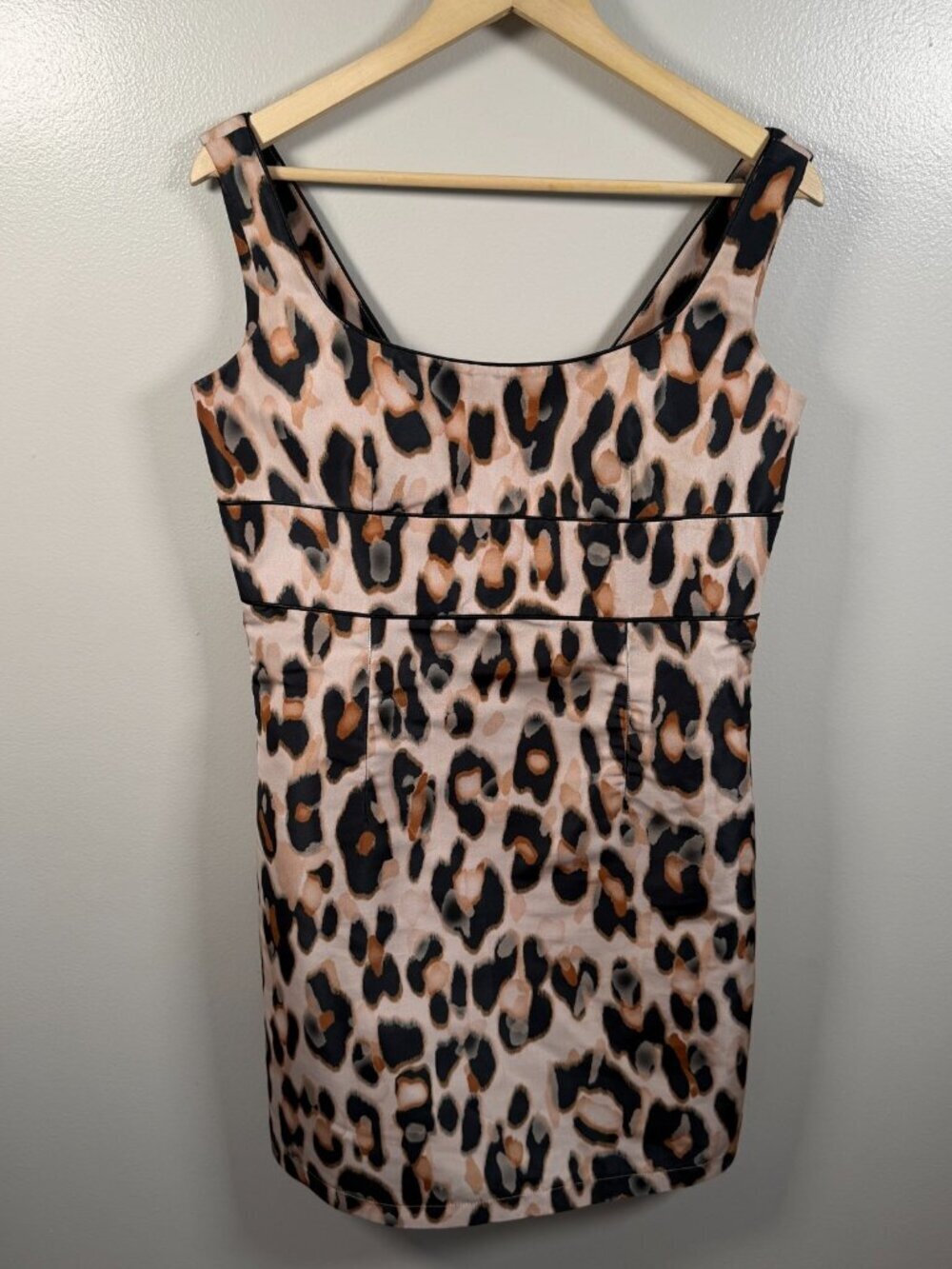 Valentino Red Leopard Mini Dress Size 46 US 10 Taffeta Bow Square Neck Party